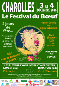 22ème édition du Festival du Boeuf Charolais. Du 3 au 4 décembre 2016 à Charolles. Saone-et-Loire. 